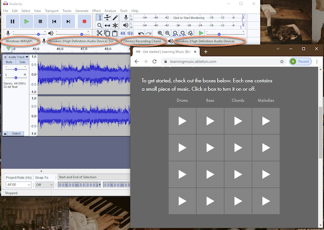 Image Learning Music and Audacity